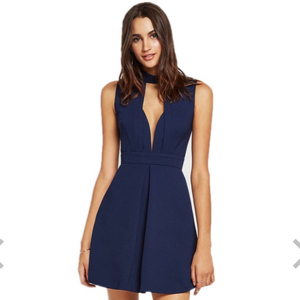 BCBGeneration Women's Mock Neck Fit & Flare Dress